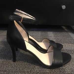 Black Ankle Strap Heels - Nine West